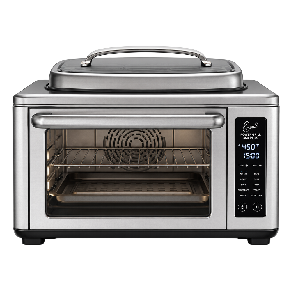 Emeril Power Grill 360 Plus - Parrilla sin Humo 6 en 1 con Freidora de Aire